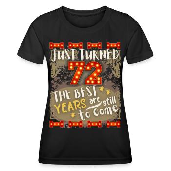 72. Geburtstag 72 Jahre alt Vintage-Design, Spruch - Frauen Funktions-T-Shirt - Schwarz - Vorne - AI Model Female 172 light (172cm)