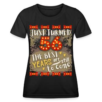 56. Geburtstag 56 Jahre alt Vintage-Design, Spruch - Frauen Funktions-T-Shirt - Schwarz - Vorne - AI Model Female 172 light (172cm)