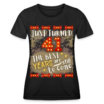 41. Geburtstag 41 Jahre alt Vintage-Design, Spruch - Frauen Funktions-T-Shirt - Schwarz - Vorne - AI Model Female 172 light (172cm)