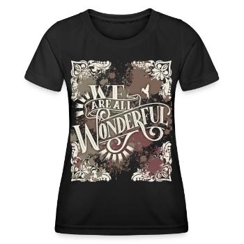 Motivational inspiration, saying vintage calligraphy - Women's Functional T-Shirt - black - Front - AI Model Female 172 light (172cm)