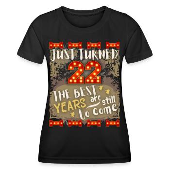 22ème anniversaire 22 ans design vintage, disant - T-shirt sport Femme - noir - Devant - AI Model Female 172 light (172cm)
