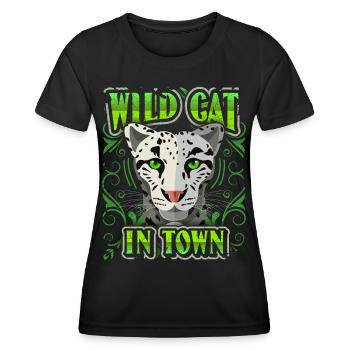 Wildcat, funny saying, tiger lion panther - Women's Functional T-Shirt - black - Front - AI Model Female 172 light (172cm)