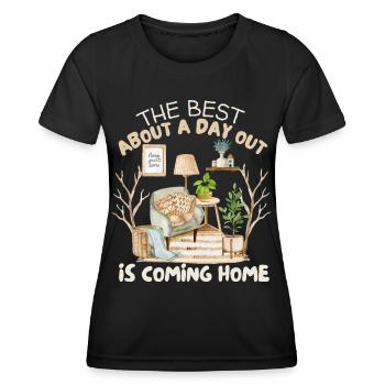 Wandern, Ausflug, Outdoor, Camping, Naturliebhaber - Frauen Funktions-T-Shirt - Schwarz - Vorne - AI Model Female 172 light (172cm)