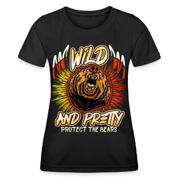 Ours ours brun, drôle de dicton ours vintage - T-shirt sport Femme - noir - Devant - AI Model Female 172 light (172cm)