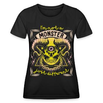 Monster-Zombie, introvertiert, lustiger Spruch - Frauen Funktions-T-Shirt - Schwarz - Vorne - AI Model Female 172 light (172cm)