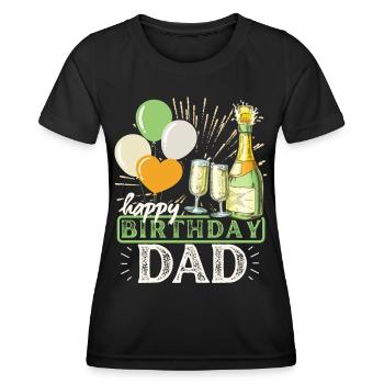 Birthday Dad Father-Dad Dad-Daddy Happy-Birthday - Women's Functional T-Shirt - black - Front - AI Model Female 172 light (172cm)