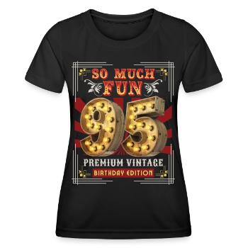 95th birthday 95 years Vintage-Retro Fun-Birthday - Women's Functional T-Shirt - black - Front - AI Model Female 172 light (172cm)