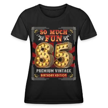 85th birthday 85 years Vintage-Retro Fun-Birthday - Women's Functional T-Shirt - black - Front - AI Model Female 172 light (172cm)