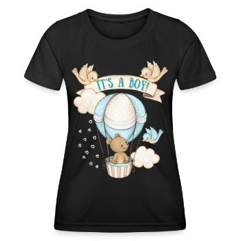Baby-Boy, Teddybär-Baby, Cute-Design It's-A-Boy - Frauen Funktions-T-Shirt - Schwarz - Vorne - AI Model Female 172 light (172cm)