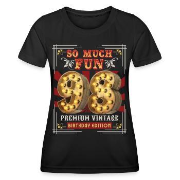 98th birthday 98 years Vintage-Retro Fun-Birthday - Women's Functional T-Shirt - black - Front - AI Model Female 172 light (172cm)