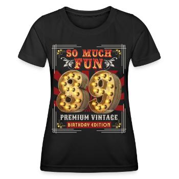 89th birthday 89 years Vintage-Retro Fun-Birthday - Women's Functional T-Shirt - black - Front - AI Model Female 172 light (172cm)