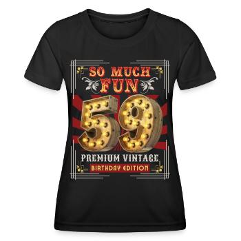 59th birthday 59 years Vintage-Retro Fun-Birthday - Women's Functional T-Shirt - black - Front - AI Model Female 172 light (172cm)