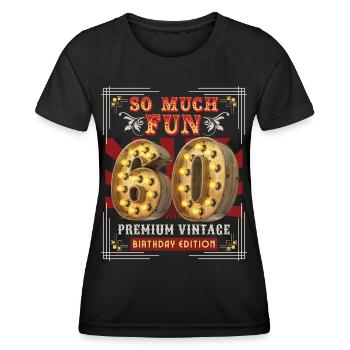 60th birthday 60 years Vintage-Retro Fun-Birthday - Women's Functional T-Shirt - black - Front - AI Model Female 172 light (172cm)