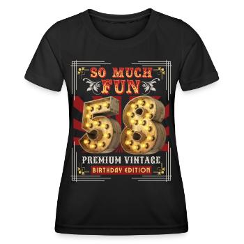 58th birthday 58 years Vintage-Retro Fun-Birthday - Women's Functional T-Shirt - black - Front - AI Model Female 172 light (172cm)