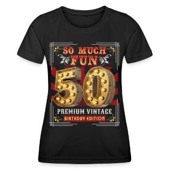 50th birthday 50 years Vintage-Retro Fun-Birthday - Women's Functional T-Shirt - black - Front - AI Model Female 172 light (172cm)