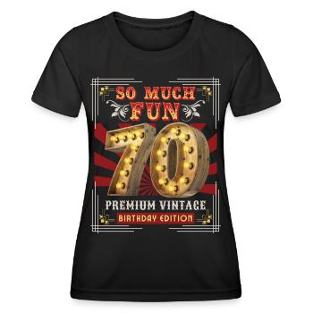 70th Birthday 70 Years Vintage-Retro Fun-Birthday - Women's Functional T-Shirt - black - Front - AI Model Female 172 light (172cm)