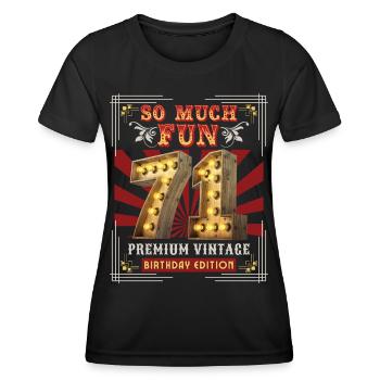 71st birthday 71 years Vintage-Retro Fun-Birthday - Women's Functional T-Shirt - black - Front - AI Model Female 172 light (172cm)