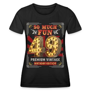 49ème anniversaire 49 ans Vintage-Rétro Fun-Anniversaire - T-shirt sport Femme - noir - Devant - AI Model Female 172 light (172cm)