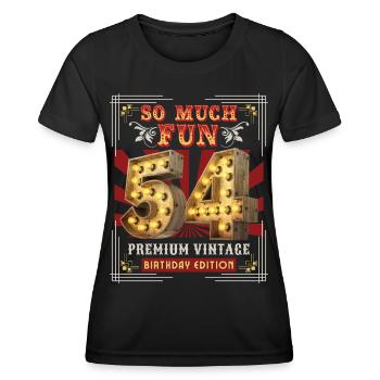 54th birthday 54 years Vintage-Retro Fun-Birthday - Women's Functional T-Shirt - black - Front - AI Model Female 172 light (172cm)