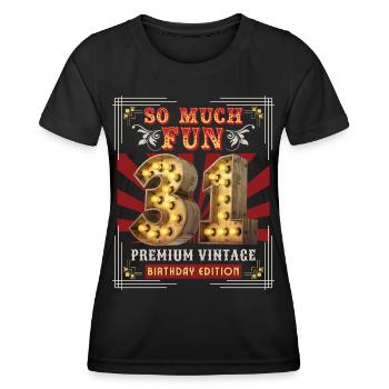 31ème anniversaire 31 ans Vintage-Rétro Fun-Anniversaire - T-shirt sport Femme - noir - Devant - AI Model Female 172 light (172cm)