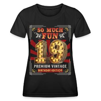 19th birthday 19 years Vintage-Retro Fun-Birthday - Women's Functional T-Shirt - black - Front - AI Model Female 172 light (172cm)