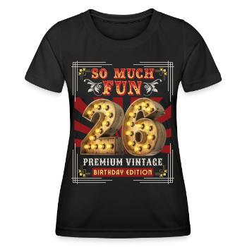 26th birthday 26 years Vintage-Retro Fun-Birthday - Women's Functional T-Shirt - black - Front - AI Model Female 172 light (172cm)