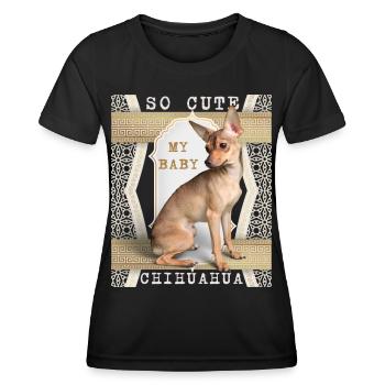Chihuahua, chien de race - T-shirt sport Femme - noir - Devant - AI Model Female 172 light (172cm)