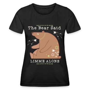 Lustiger Bär, Introvertiert, Eigenbrötler, Spruch - Frauen Funktions-T-Shirt - Schwarz - Vorne - AI Model Female 172 light (172cm)
