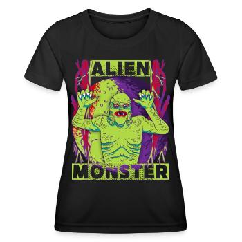 Alien-Ausserirdische Alien-Monster lustiger Spruch - Frauen Funktions-T-Shirt - Schwarz - Vorne - AI Model Female 172 light (172cm)
