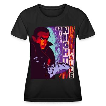 Horror Drakula Vampire, Bat, Funny Saying - Women's Functional T-Shirt - black - Front - AI Model Female 172 light (172cm)