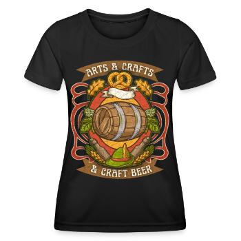 Arts & Crafts, Art de la bière artisanale et bière - T-shirt sport Femme - noir - Devant - AI Model Female 172 light (172cm)