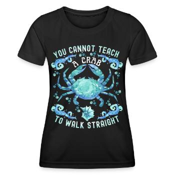 Sea crab, crab, funny saying - Women's Functional T-Shirt - black - Front - AI Model Female 172 light (172cm)