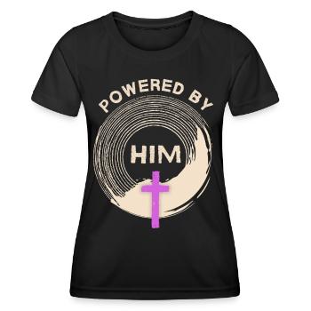 Kreuz Christi, Jesus Christus Spruch Motivation - Frauen Funktions-T-Shirt - Schwarz - Vorne - AI Model Female 172 light (172cm)