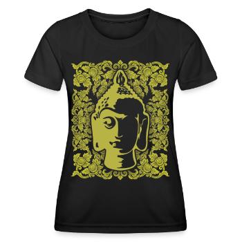 Tête de Bouddha, Bouddha thaïlandais, spirituel, Thaïlande - T-shirt sport Femme - noir - Devant - AI Model Female 172 light (172cm)