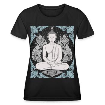 Buddhism Thai-Buddha Meditation-Buddha Thailand - Women's Functional T-Shirt - black - Front - AI Model Female 172 light (172cm)