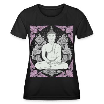 Buddhism Thai-Buddha Meditation-Buddha Thailand - Women's Functional T-Shirt - black - Front - AI Model Female 172 light (172cm)