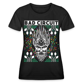 Computer Platine, Schaltkreis, Totenkopf Spruch - Frauen Funktions-T-Shirt - Schwarz - Vorne - AI Model Female 172 light (172cm)