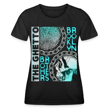 Vintage Design New York Brooklyn avec Crâne - T-shirt sport Femme - noir - Devant - AI Model Female 172 light (172cm)