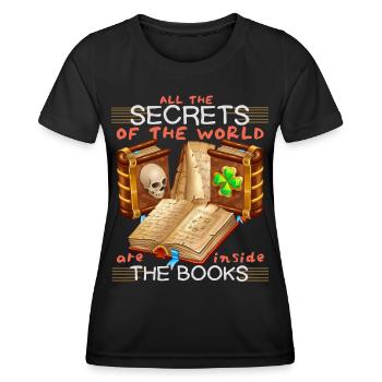 Books, book, bookworm bookworm funny saying - Women's Functional T-Shirt - black - Front - AI Model Female 172 light (172cm)