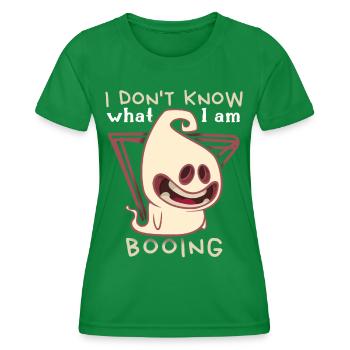Funny ghost, boo-terror saying Halloween - Women's Functional T-Shirt - kelly green - Front - AI Model Female 172 dark (172cm)
