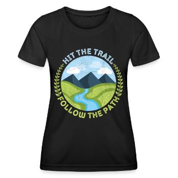 Randonnée, randonnée en montagne, trekking, conception de trekking - T-shirt sport Femme - noir - Devant - AI Model Female 172 light (172cm)