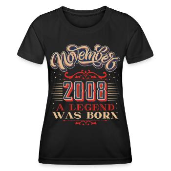 2008-Birthday, November-2008, 11-2008 - Women's Functional T-Shirt - black - Front - AI Model Female 172 light (172cm)