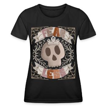 Crâne avec couronne, Sort sans peur, Crâne - T-shirt sport Femme - noir - Devant - AI Model Female 172 light (172cm)