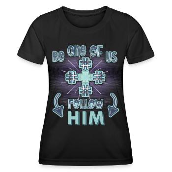 Chrétien disant Jésus-Christ, Croix - T-shirt sport Femme - noir - Devant - AI Model Female 172 light (172cm)