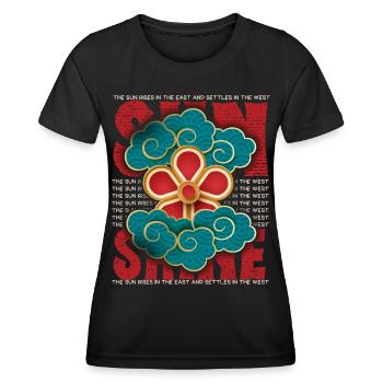 Summer Summer, Sun, Clouds 3d Asia Design - Women's Functional T-Shirt - black - Front - AI Model Female 172 light (172cm)