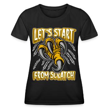 Klaue, Dinosaurier Kralle lustiger Spruch, Pun - Frauen Funktions-T-Shirt - Schwarz - Vorne - AI Model Female 172 light (172cm)