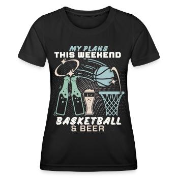 Basketball und Bier lustiger Spruch, Wochenende - Frauen Funktions-T-Shirt - Schwarz - Vorne - AI Model Female 172 light (172cm)