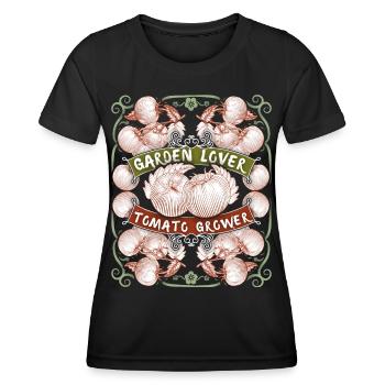 Tomaten, Gemüsegarten, Spruch Gärtner - Frauen Funktions-T-Shirt - Schwarz - Vorne - AI Model Female 172 light (172cm)