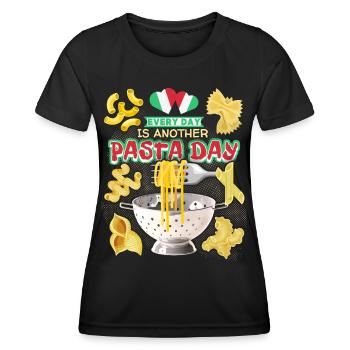 Pâtes, Pizza Pâtes, Pâtes, Pâtes italiennes - T-shirt sport Femme - noir - Devant - AI Model Female 172 light (172cm)