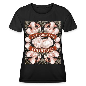 Tomato grower, vegetable garden, saying gardener - Women's Functional T-Shirt - black - Front - AI Model Female 172 light (172cm)